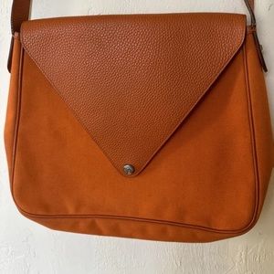 Hermes Christine Envelope Leather Strap Bag in Iconic Hermes Orange.
